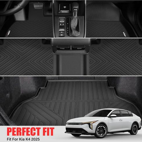 Floor Mats for 2025 Kia K4 with Trunk Mat All Weather TPE Protection Floor Liners Full Set with Cargo Liner for 2025 Kia K4 Accessories in Saudi Arabia