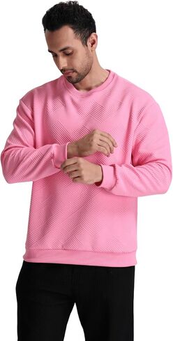 Men's Crewneck Sweatshirt Anti-Pilling Fabric Ultra-Soft Casual Athletic Wear Stylish Unique for Gym Daily Outfits in Saudi Arabia