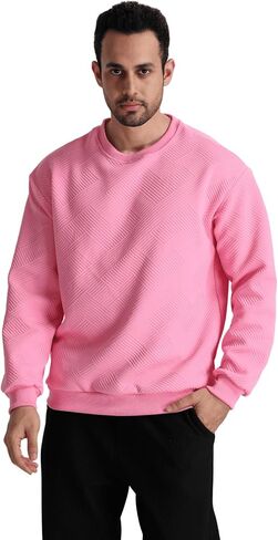 Men's Crewneck Sweatshirt Anti-Pilling Fabric Ultra-Soft Casual Athletic Wear Stylish Unique for Gym Daily Outfits in Saudi Arabia
