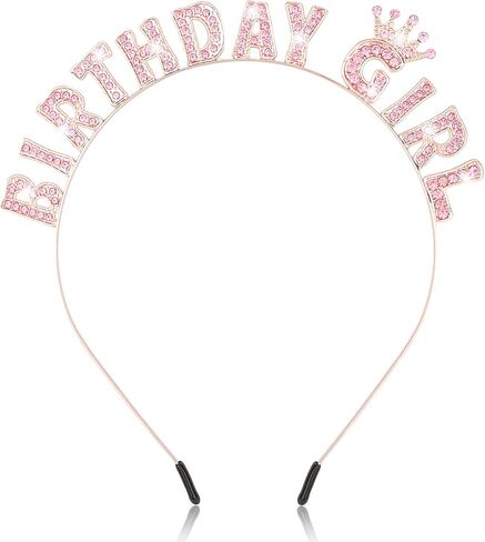 WeCoe Rose Gold Birthday Girl -Leadband - Farmling Rhinestone Tiara Crown Hair Association for Women Girls - عيد ميلاد سعيد ، in Kuwait