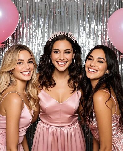WeCoe Rose Gold Birthday Girl -Leadband - Farmling Rhinestone Tiara Crown Hair Association for Women Girls - عيد ميلاد سعيد ، in Kuwait