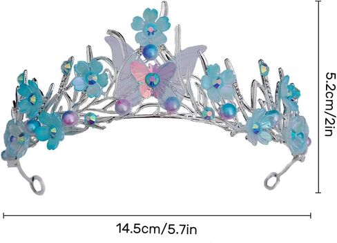 Tiaras Crown for Women, Bride Royal Queen Crown Pearl Rhinestone Princess Headband Quinceanera Hair Acessories Tiaras and Crown Jewelry for Porm Party (Purple Butterfly Pearl) in Saudi Arabia