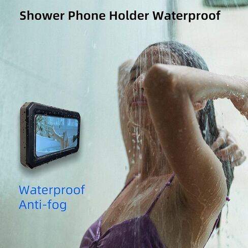 GAJUST Shower Phone Holder Waterproof,480° Rotating Shower Phone Holder with HD Touch Screen,Shower Accessories for Bathroom Bathtub Kitchen Wall Mirror for 4" - 7" Cell Phone in Kuwait