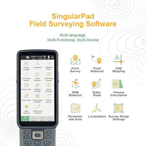معدات المسح RTK GNSS المزودة بالشبكة RTK Rover، وحدة تحكم محمولة وبرنامج مسح، يتميز بإمالة 60 درجة وIMU مدمج، للتخطيط للبناء والتخطيط الجيوديسي أو مسح الأراضي in Kuwait