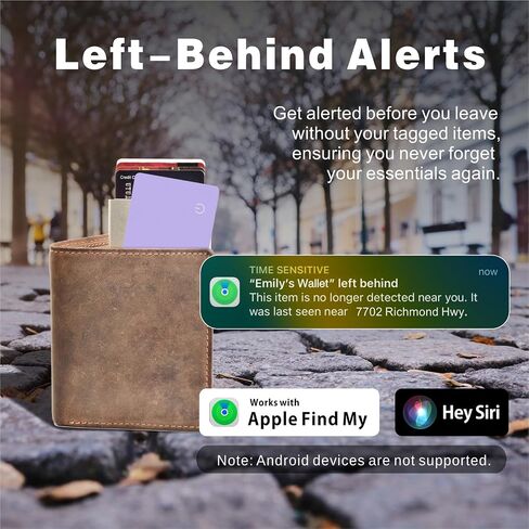 بطاقة تعقب المحفظة، مكتشف المحفظة الرفيعة القابلة لإعادة الشحن، تعمل مع Apple Find My (iOS فقط)، الباحث عن العناصر لبطاقات الأمتعة، جوازات السفر، الهاتف، IP67 مقاوم للماء in Kuwait