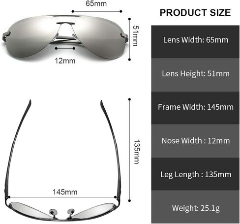 Aviator Sunglasses for Men Women Polarized Mirrored driving in Saudi Arabia