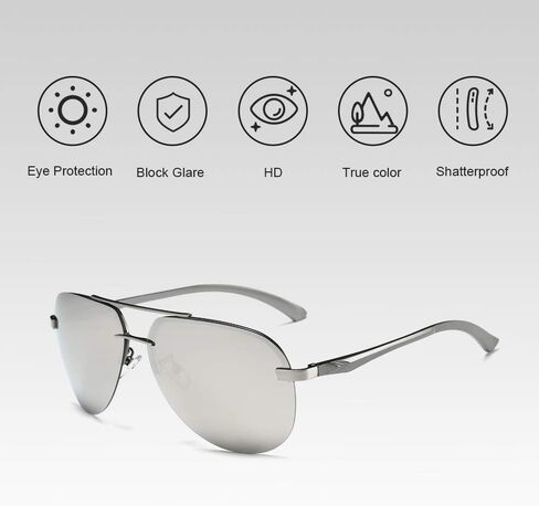Aviator Sunglasses for Men Women Polarized Mirrored driving in Saudi Arabia