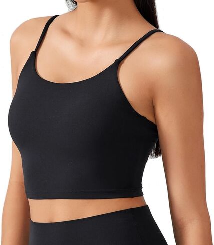 Lemedy Women Padded Sports Bra Molded Cup Fitness Workout Running Shirts Yoga Tank Top in Kuwait