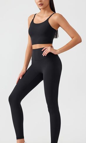 Lemedy Women Padded Sports Bra Molded Cup Fitness Workout Running Shirts Yoga Tank Top in Kuwait