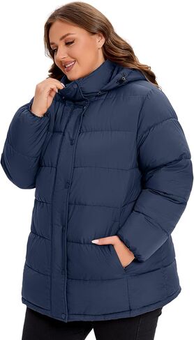 WINDMILL Womens Plus Size Heavyweight Puffer Jacket, Warm Winter Coat with Hood (1X-6X) in Kuwait