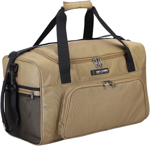 Large Sports Duffel Bag 20 inch for Travel Gym as Shoulder Bag and Hand Carry - Tan in Saudi Arabia
