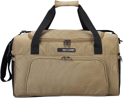 Large Sports Duffel Bag 20 inch for Travel Gym as Shoulder Bag and Hand Carry - Tan in Saudi Arabia
