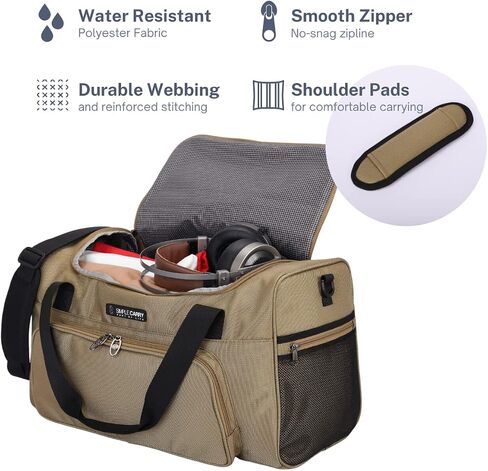 Large Sports Duffel Bag 20 inch for Travel Gym as Shoulder Bag and Hand Carry - Tan in Saudi Arabia