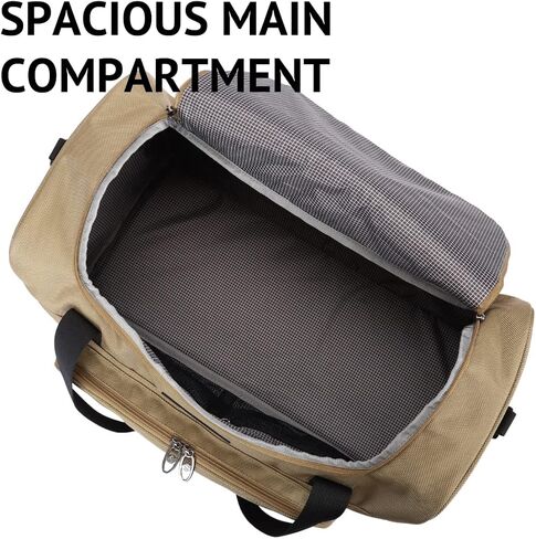 Large Sports Duffel Bag 20 inch for Travel Gym as Shoulder Bag and Hand Carry - Tan in Saudi Arabia