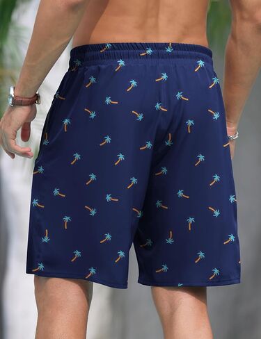 Cysincos Mens Swim Trunks with Compression Liner 7" 2 in 1 Quick Dry Swimming Swimwear Board Shorts with Zipper Pockets in Saudi Arabia
