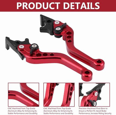 Aramox Brake Lever Assembly, Red CNC Aluminum Alloy Double Disc Brake Lever Assembly for Motorcycle Scooter Bike (Red) in Saudi Arabia
