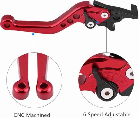 Aramox Brake Lever Assembly, Red CNC Aluminum Alloy Double Disc Brake Lever Assembly for Motorcycle Scooter Bike (Red) in Saudi Arabia