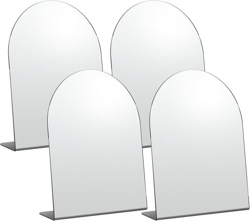 8 PCS Counter Top Desk Mirror 7 × 9 بوصات مرآة مكياج بذاتها للمكتب للمكتب المرآة الأكريليك مقوسًا أحادي الجانب مرآة الغرور للمكاتب الطاولة منزل غرفة نوم الحمام. in Kuwait