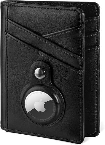 محفظة Miroddi مع حامل Airtag ، محفظة حامل بطاقة الائتمان للنساء ، محفظة جيب أمامية جلدية ، محفظة Bifold الحد الأدنى ، 9 فتحات بطاقة و 4 جيوب تخزين ، حظر RFID ، وردي in Kuwait