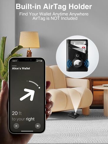 محفظة Miroddi مع حامل Airtag ، محفظة حامل بطاقة الائتمان للنساء ، محفظة جيب أمامية جلدية ، محفظة Bifold الحد الأدنى ، 9 فتحات بطاقة و 4 جيوب تخزين ، حظر RFID ، وردي in Kuwait