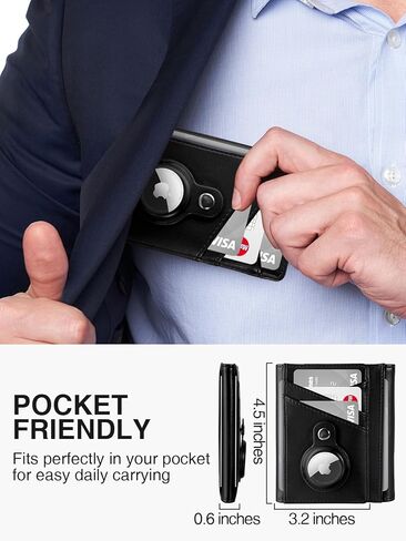 محفظة Miroddi مع حامل Airtag ، محفظة حامل بطاقة الائتمان للنساء ، محفظة جيب أمامية جلدية ، محفظة Bifold الحد الأدنى ، 9 فتحات بطاقة و 4 جيوب تخزين ، حظر RFID ، وردي in Kuwait