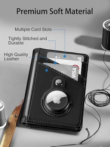 محفظة Miroddi مع حامل Airtag ، محفظة حامل بطاقة الائتمان للنساء ، محفظة جيب أمامية جلدية ، محفظة Bifold الحد الأدنى ، 9 فتحات بطاقة و 4 جيوب تخزين ، حظر RFID ، وردي in Kuwait