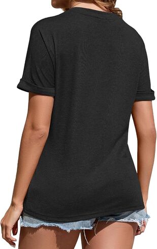 Women's T Shirts V-Neck 2025 Fashion Spring Summer Casual Women Tops Trendy Cute Fit Tee S-XXL in Saudi Arabia