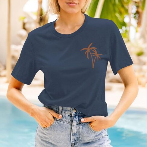 Hawaiian Shirts for Women Beach Hawaii Tropical Shirt Palm Tree Sunshine Graphic Tees Vacation Summer Vibes Tops in Saudi Arabia