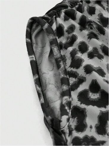 Floerns Women's Y2K Leopard Asymmetrical Neck T Shirt Sleeveless Cheetah Ruched Tee Shirts in Saudi Arabia
