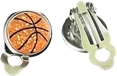 Glittering Football Basketball Soccer Baseball Softball Volleyball Ear Clips Women's Fashion Sporty Style Stainless Steel Hypoallergenic Ear Clips in Kuwait