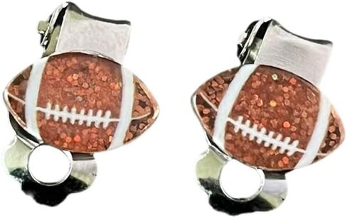 Glittering Football Basketball Soccer Baseball Softball Volleyball Ear Clips Women's Fashion Sporty Style Stainless Steel Hypoallergenic Ear Clips in Kuwait
