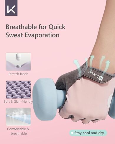 KEEP Workout Gloves for Women and Men - Weight lifting gloves with Silicone Grip, Exercise Gloves for Cycling, Gym Training, Fitness, Pull-up, Full Palm Protection & Breathable in Saudi Arabia