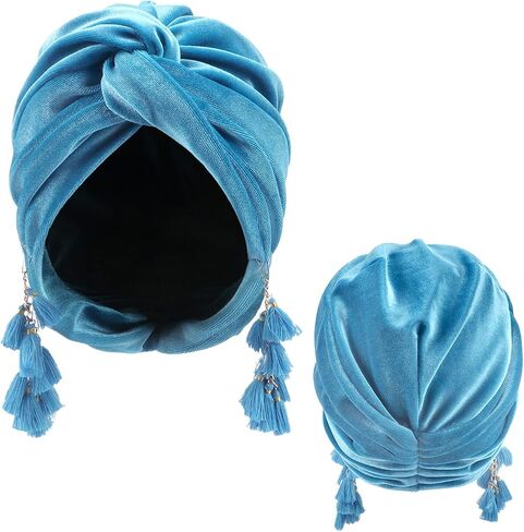 Women Turban,Cozy Polyester Velvet Turban Hats,Indian Turbans Hats Head Wraps Beanie,African Cap for Women in Saudi Arabia