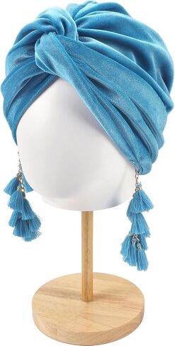 Women Turban,Cozy Polyester Velvet Turban Hats,Indian Turbans Hats Head Wraps Beanie,African Cap for Women in Saudi Arabia