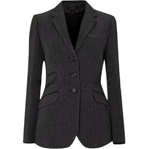 سترة السترة العرية العتيقة للسيدات من Notch Lapel Retro Single Breadted Flap Pocket Party Classic Classic