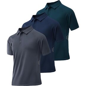 Zity 3 Pack Mens Polo قمصان قصيرة الأكمام الرطوبة الرطبة الفطرية أعمال رياضية غير رسمية القمصان الجولف للرجال