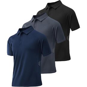 ZITY 3 Pack Mens Polo Shirts Short Sleeve Performance Moisture Wicking Business Casual Athletic Collared Golf Shirts for Men in Saudi Arabia
