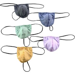 Men's Low Rise Pouch Underwear G-Strings Elastic Sexy T-Back Undies