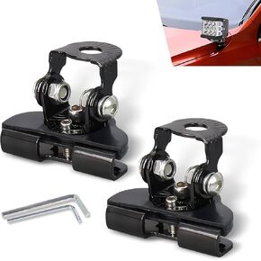 2 PCS LED Light Bar Mounting Bracket – Safety Cushioning Metal Structure Adjustable LED Work Light Base Mounting Holder, Retrofit Accessories, Universal for Most Cars (Black)