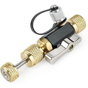 MegaFlow Vacuum-Rated Valve Core Removal Tool Black, 1/4" Female Flare X 1/4" Male Flare,Compatible with R410A
