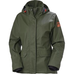 Women's Luna/Gale Waterproof Rain Jacket With Adjustable Packable Hood In Collar, Pockets, And Neoprene Cuffs, 480 Army Green - XX-Large