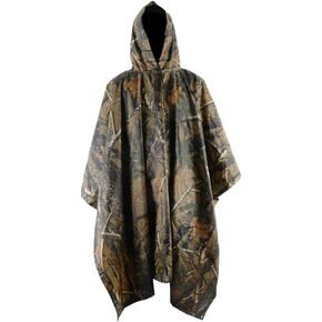 Military Camouflage Rain Poncho for Hunting CampingTent Raincoat for Hiking Outdoor (A1-Maple Leaf Camouflage)