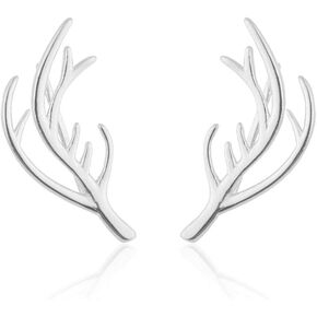 Elk Antlers Ear Crawler Earrings for Women Wrap Stud Earring Ear Cuffs Deer Animal Earrings