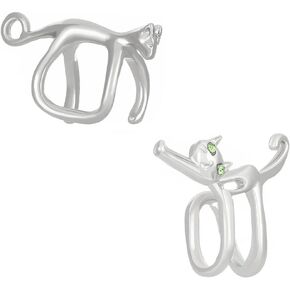 Cute Cat Ear Cuff Earrings Kitten Non Piercing Clip On Earrings Gold Silver Plated Ear Clip Earrings for Women Men Animal Jewelry Gift