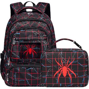 FunnyGifts Boys Backpacks with Boys Box for Kids School Bookbag مع حقيبة الغداء للاصميال في مرحلة ما قبل المدرسة لرياض الأطفال لحقائب الظهر Mochila Para Niños 4 5 6 7 8 9 10 11 12 12