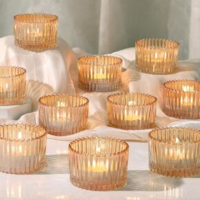 24 pcs Large Tea Light Holders, Clear Glass Candle Holders, Votive Candle Holders for Table Centerpiece Wedding Table Decor
