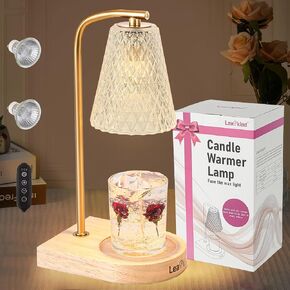 Candle Warmer Lamp - Dimmable Candle Lamp Warmer, Scented Candle Warmer, Candle Warmer Lamp with Timer & Dimmer, Candle Warmer Lamp Adjustable for Jar Scented Candles with 2 Bulbs for Home Décor