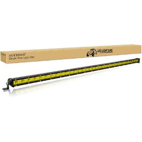 AUXTINGS 37 inch 180W Amber Single Row LED Light Bar Low Profile Ultra Thin Slim Mini Spot Flood Beam Led Off Road Lights Driving Lights Led Fog Lights Boat Lighting Led Work Light