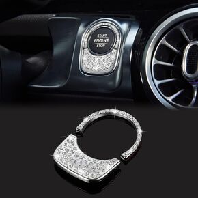 TOMALL Bling Car Engine Start Ignition Button Cover Compatible with Mercedes Benz GLB 2020 Diamond Rhinestone Ring Emblem Sticker for Car Sparkly Push Start Button Crystal Accessories