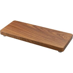 12.6"x5" Solid Teak Wood Riser & Tray - Farmhouse Organizer with Non-Slip Base | Rustic Bathroom & Kitchen Tray for Countertop, Sink Decor | Natural Finish Pedestal Stand (Neutral Home Decor)